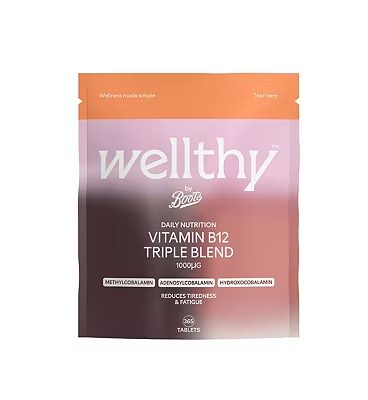 Wellthy by Boots Daily Nutrition Triple Blend Vitamin B12 1000ug 365 Tablets