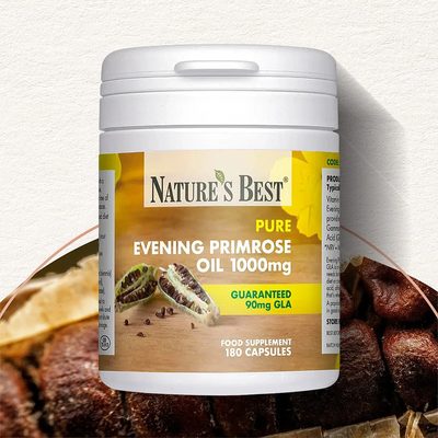 Pure Evening Primrose Oil 1000mg - Natural Source for Omega Fatty Acid and Gla