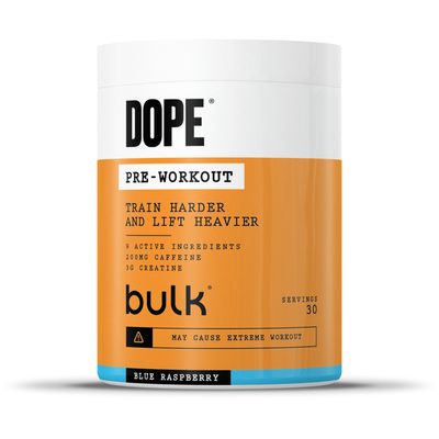 Dope Pre-Workout (30 serv) - Blue Raspberry - Energy Drink - Gym Supplement - Bulk