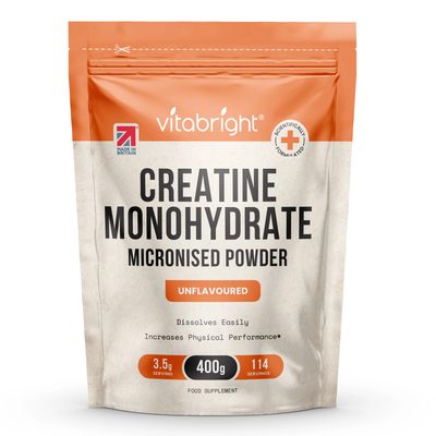 Creatine Monohydrate Powder 400g Pouch Micronised for Easy Dissolving - 1 Pack of Creatine