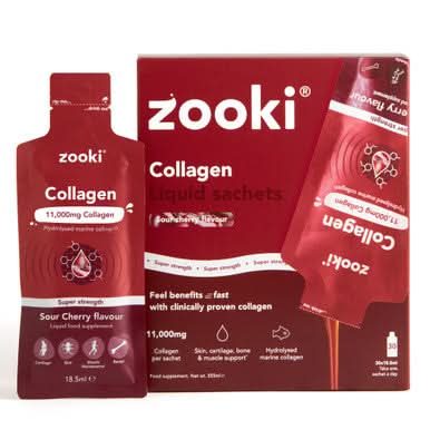 Super Strength Marine Collagen 11,000mg, Sour Cherry Flavour 18.5ml, 30 Sachets