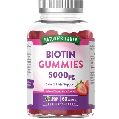 Nature's Truth Biotin 5000ug Natural Strawberry Flavour 60 Tablets