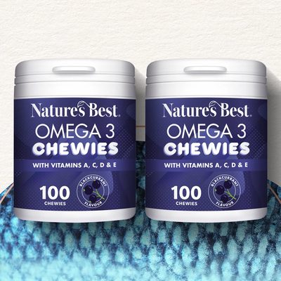 Chewable Omega 3 with Vitamin A,C, D, and E - Supports Growth and Development