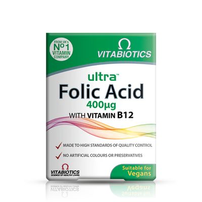 Ultra Folic Acid 400ug with Vitamin B12 60 Tablets