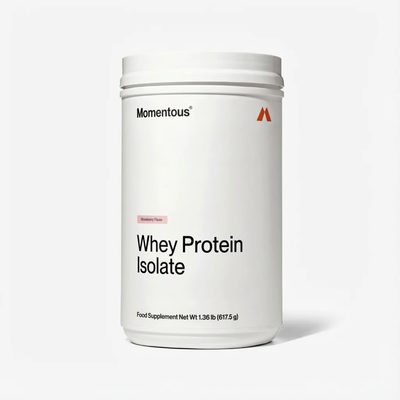Momentous Whey Protein Isolate Jar - Strawberry - 25 serv