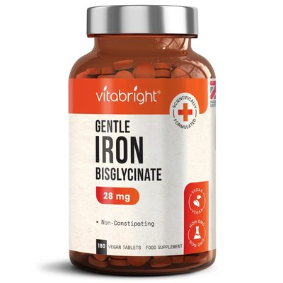 Iron Tablets High Strength, 28mg - Gentle Iron Bisglycinate