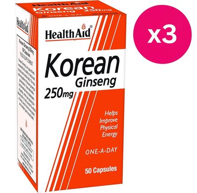 Korean Ginseng 250mg Capsules 50s x3