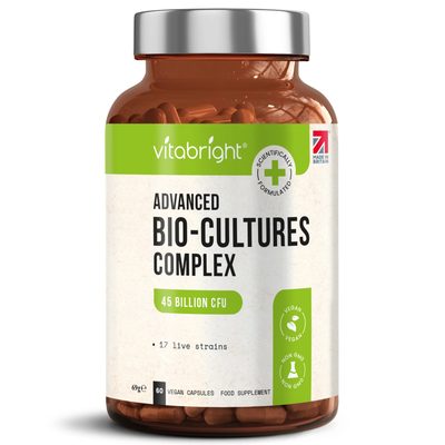 Bio Culture Probiotics Complex Capsules for Gut Health - 45 Billion CFU 17 Live Strains - 1 Bottle