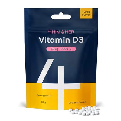 Vitamin D3 50ug (2000IU) Cholecalciferol 1 Year's Supply 365 Tablets