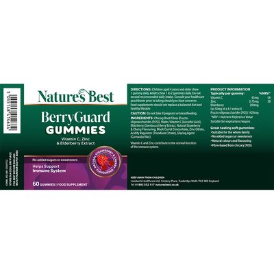 Berryguard Immunity Gummies - with Vitamin C and Zinc - No Added Sugar