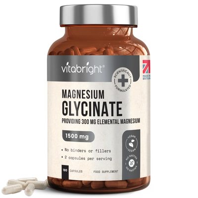 Magnesium Glycinate Tablets in Vegan Capsules - 4 bottles