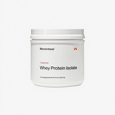 Momentous Grass-Fed Whey Protein Isolate Powder Tub - Limited Edition Strawberry