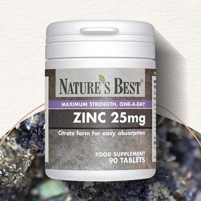 Zinc Citrate 25mg - Maximum Strength for Short Term Use, Correction of Low Zinc