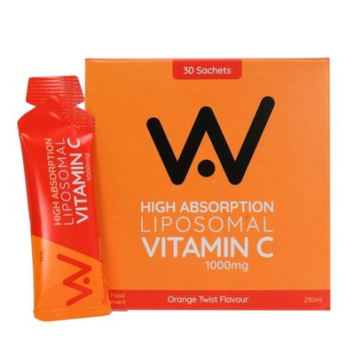 Well. Actually. Liposomal Vitamin C Sachets 30 Pack 1000mg Orange Twist Flavour 30 Satches