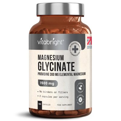 Magnesium Glycinate Capsules x 180 - Direct from VitaBright - 1 Bottle