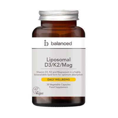 Balanced Liposomal D3/K2/Mag 30 Veggie Caps - Reusable Bottle