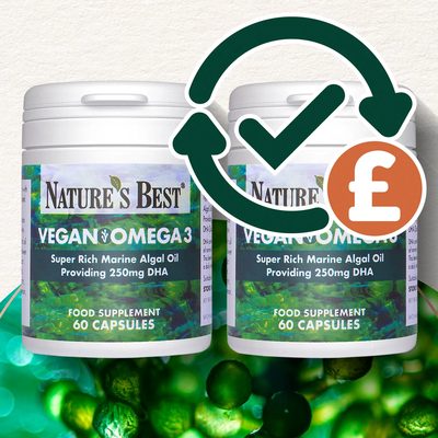 Vegan Omega 3, DHA - Maintain Normal Brain Function & Vision - Easy to Absorb Form