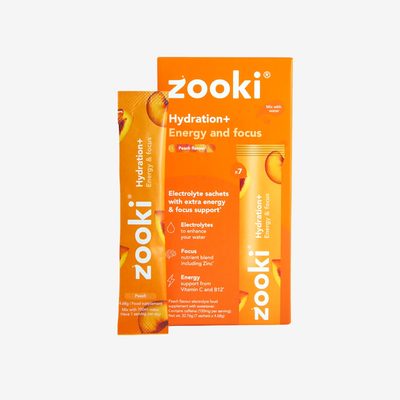 Zooki Hydration+ Energy and Focus - Peach Flavour