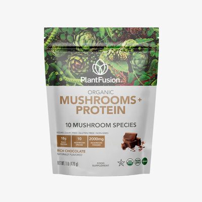 PlantFusion Mushrooms + Protein Powder - Chocolate - 1lb