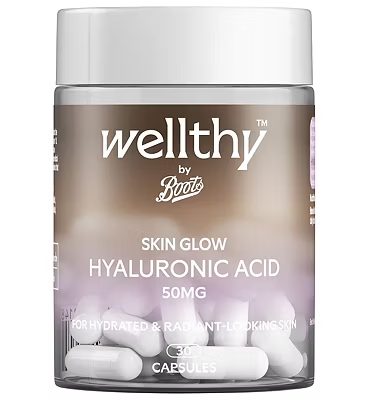 Wellthy by Boots Skin Glow Hyaluronic Acid 50mg 30 Capsules