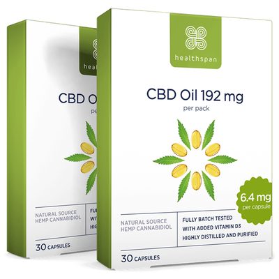 High Strength 6.4mg CBD Oil Capsules (60)