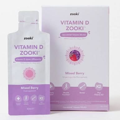 Liposomal Vitamin D3 + K2 3,000iu, Mixed Berry Flavour 10ml, 30 Sachets
