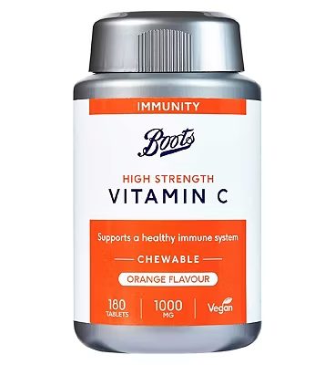 Vitamin C 1000mg 180 Orange Flavour Chewable Tablets (6 month supply)