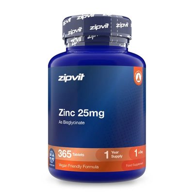 Zinc Bisglycinate 25mg - 365. 1 year supply. / Zip-Lock Eco Bag