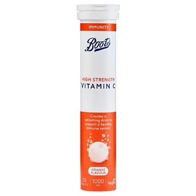 High Strength Vitamin C 1000 mg – 20 Orange Flavour Effervescent Tablets