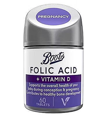 Folic Acid 400 µg + Vitamin D 60 Tablets (2 month supply)