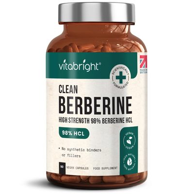Berberine Capsules - High Strength 98% Berberine HCL - 1 Bottle