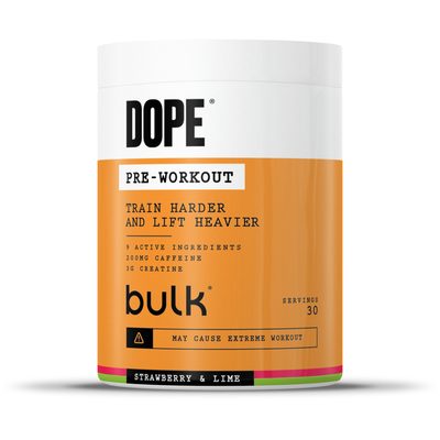 Dope Pre-Workout (30 serv) - Strawberry & Lime - Energy Drink - Gym Supplement - Bulk
