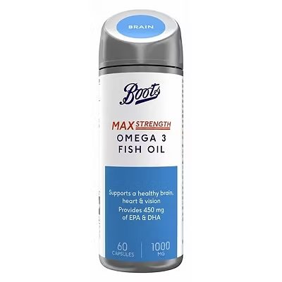 Max Strength Omega 3 Fish Oil 1000 mg 60 Capsules (2 month supply)